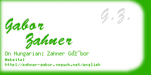 gabor zahner business card